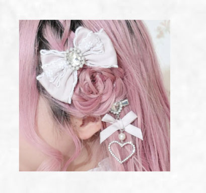 リボンヘアクリップ4点セット