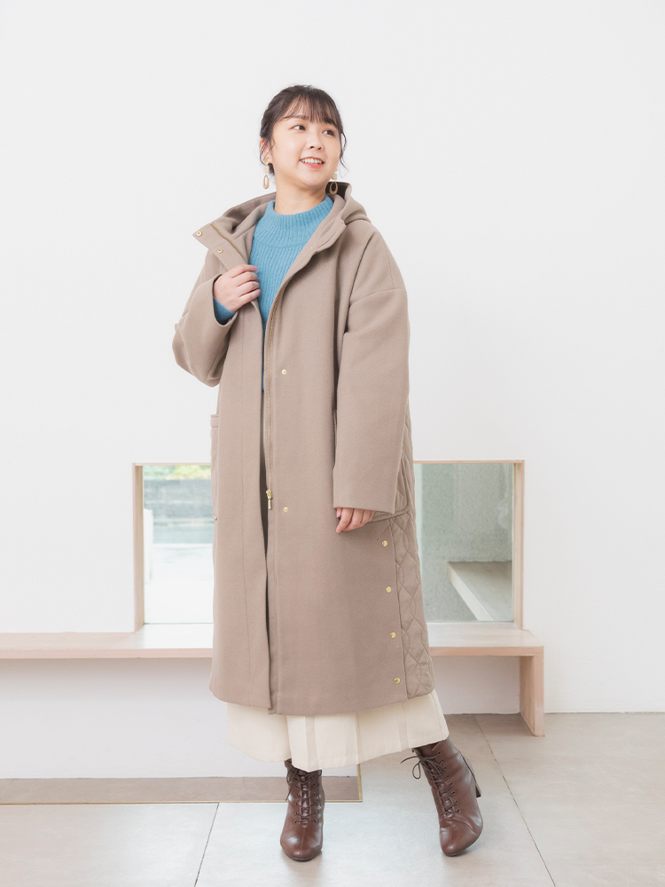 アウター、冬、ぽっちゃり、大きいサイズ、コート