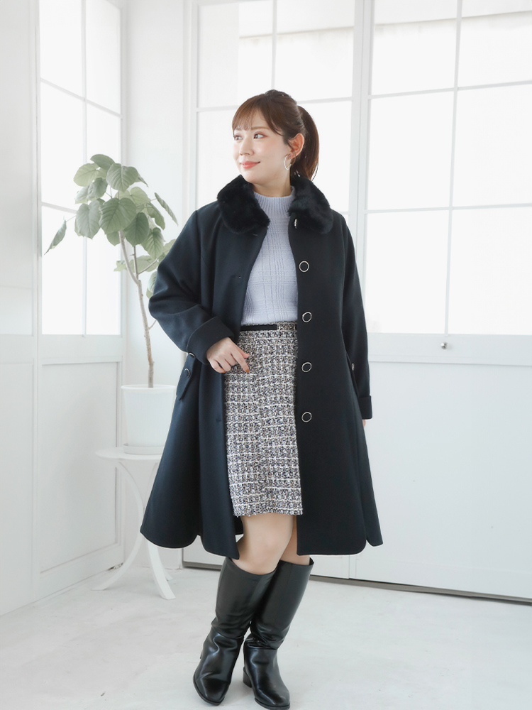 アウター、冬、ぽっちゃり、大きいサイズ、コート